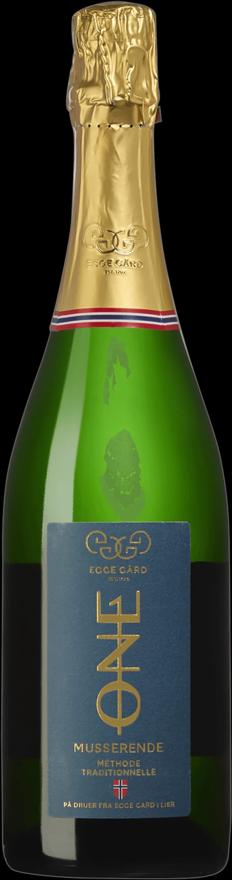 Flaska med mousserande vin från Egge Gård