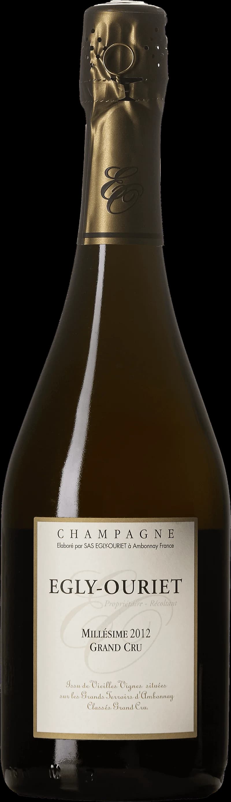 Flaska av mousserande vin från Egly-Ouriet