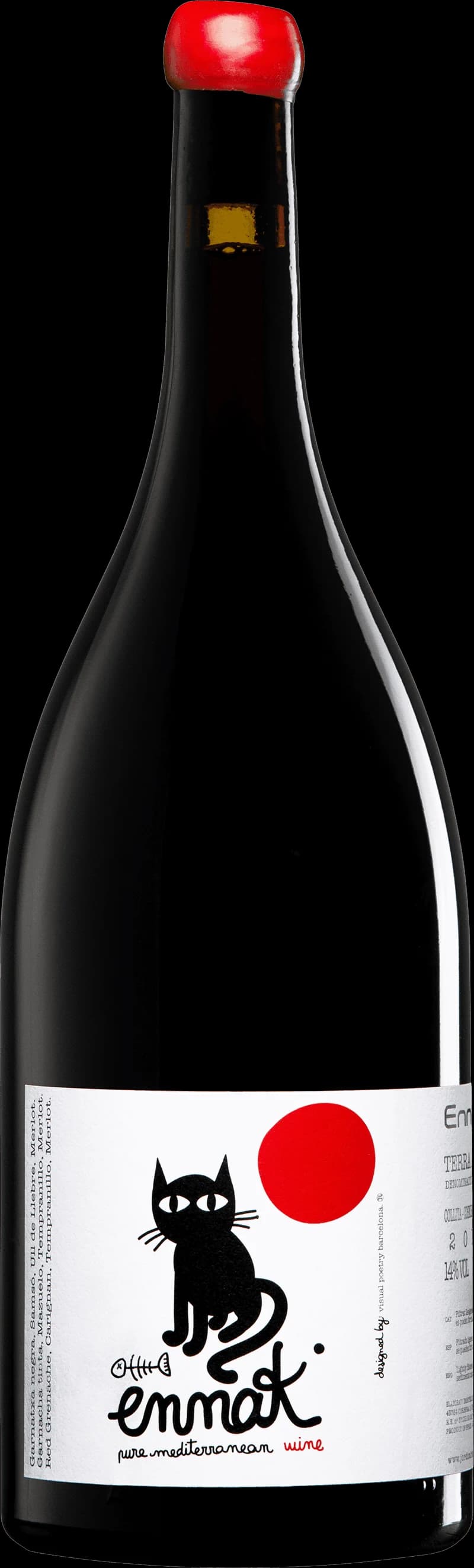 Flaska med rött vin från Ennack