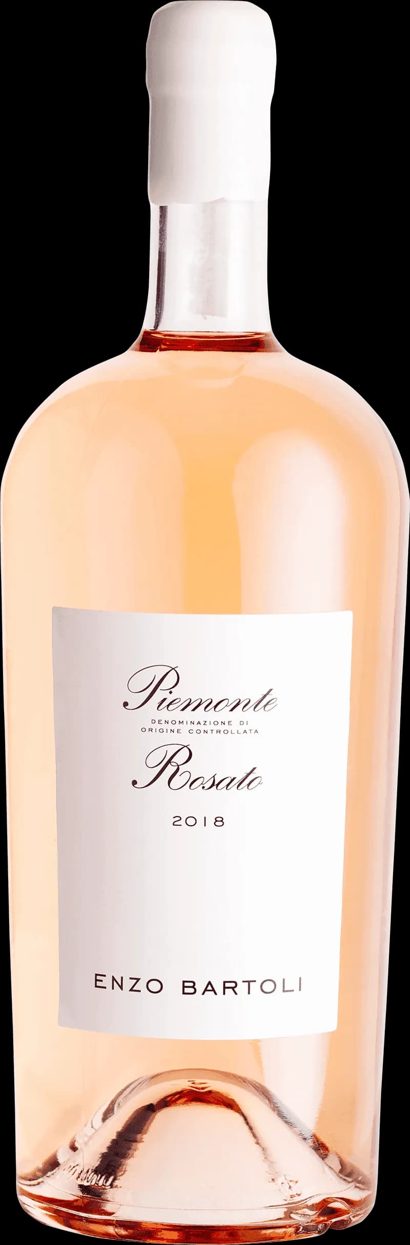Flaska av Enzo Bartoli rosévin mot en ljus bakgrund.