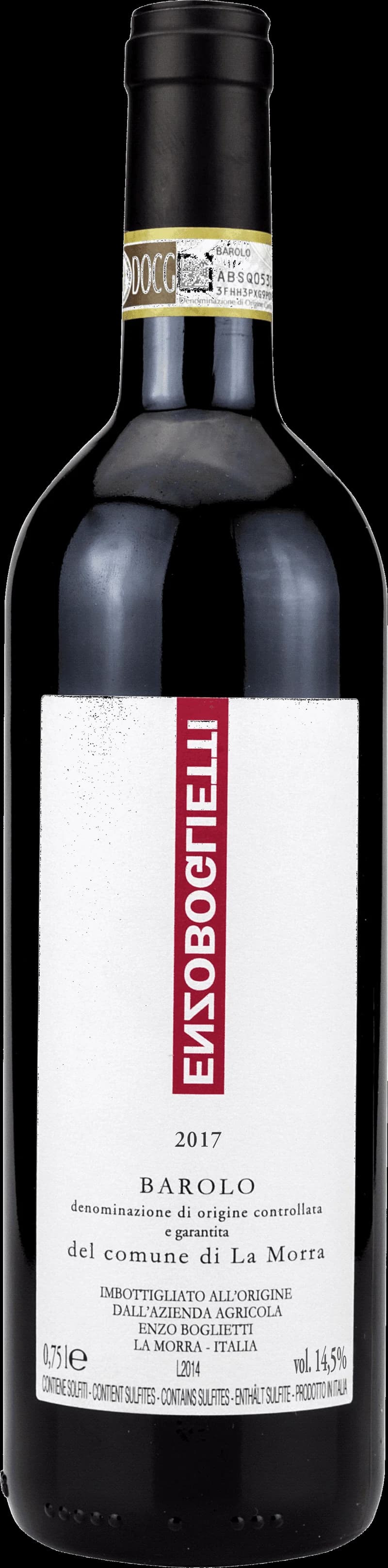 Flaska av rött vin från Enzo Boglietti