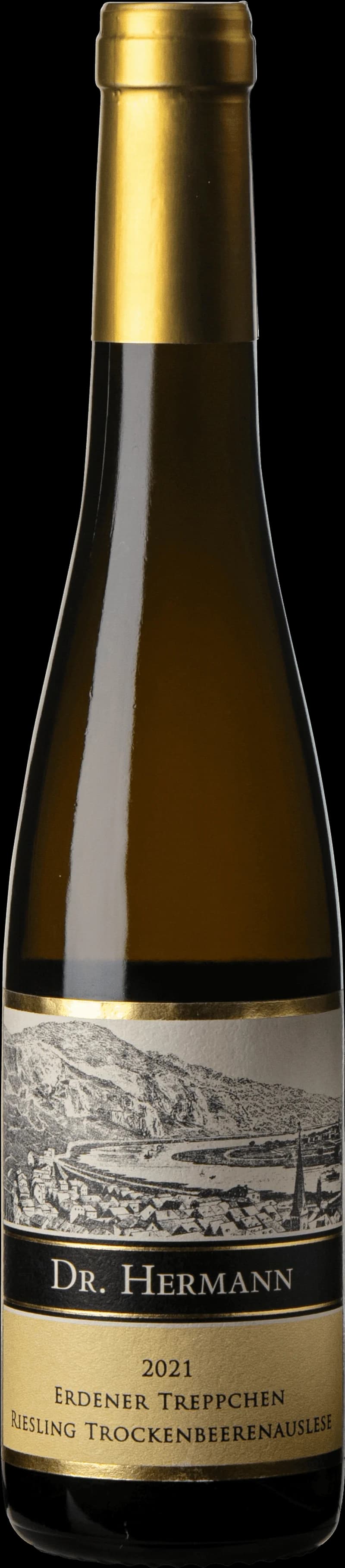 Flaska med vitt vin från Erdener Treppchen, Mosel, Tyskland.