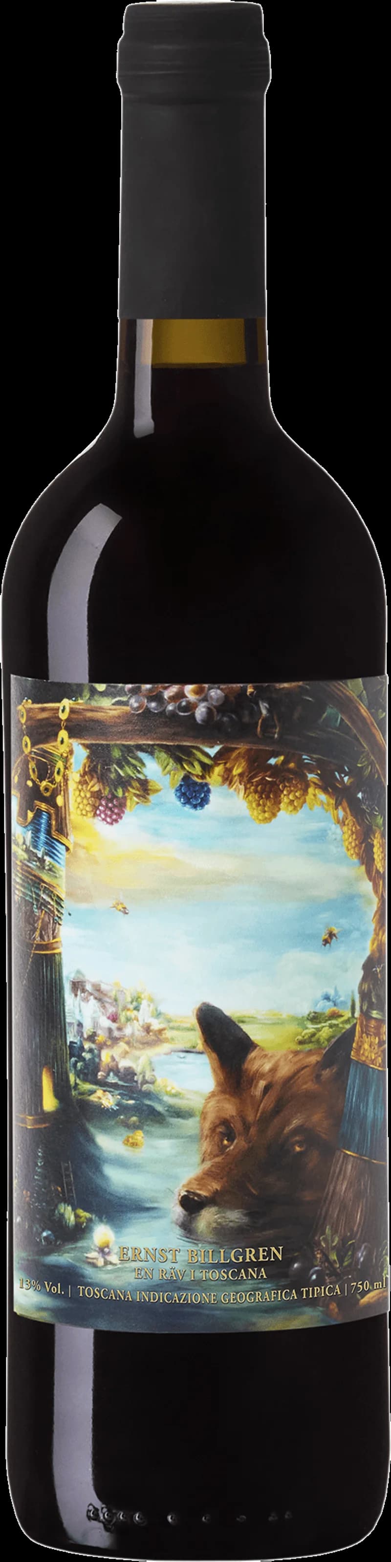 Ernst Billgrens konstverk med rött vin