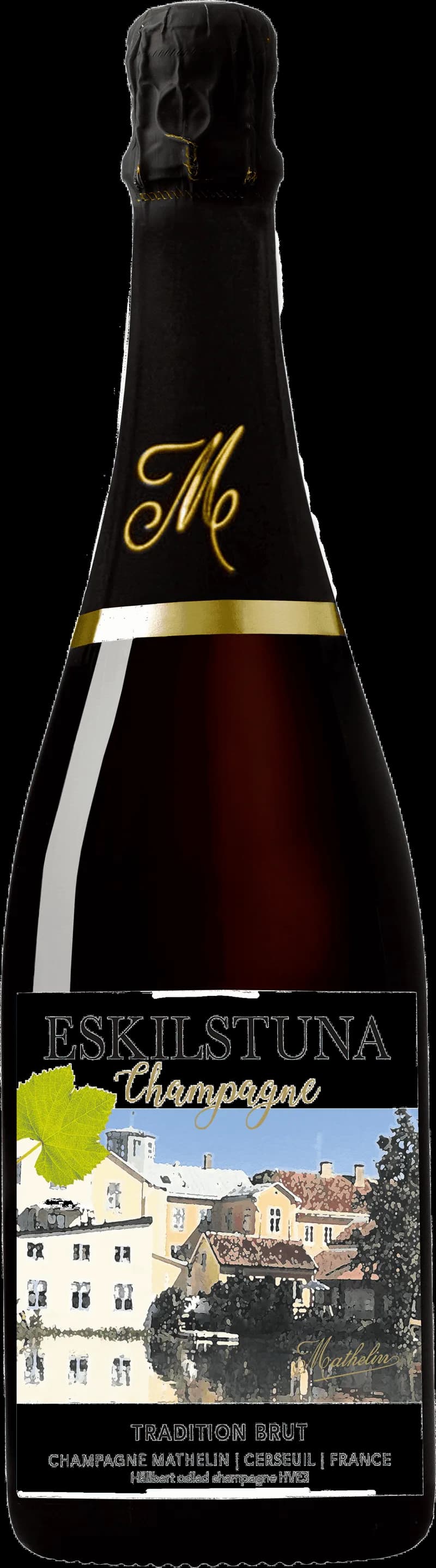 Flaska med mousserande vin från Eskilstuna