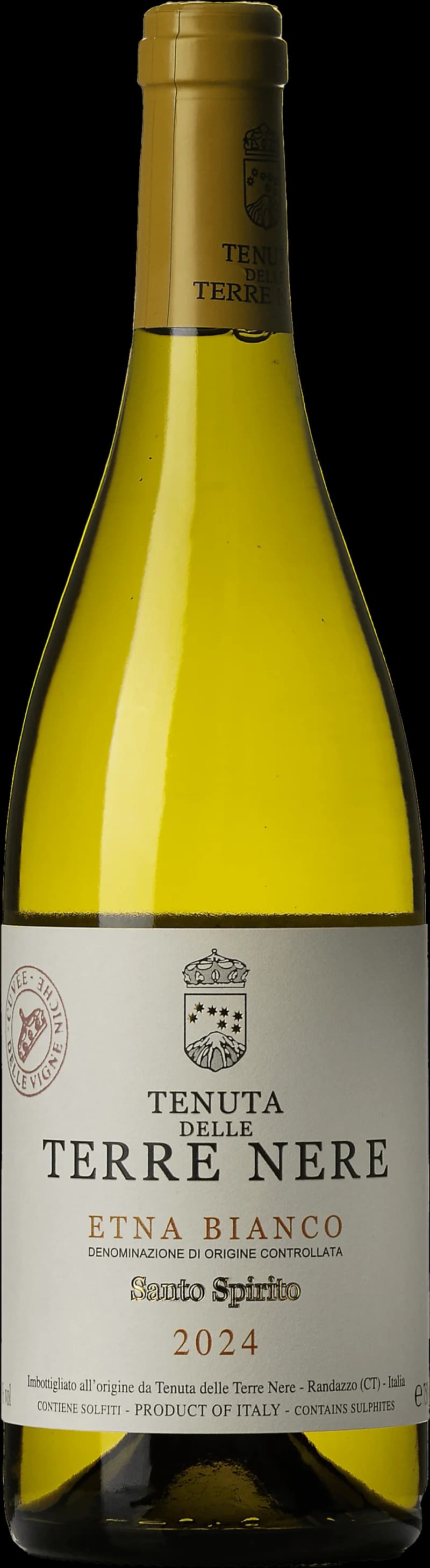 Flaska Etna Bianco Santo Spirito vitt vin från Sicilien
