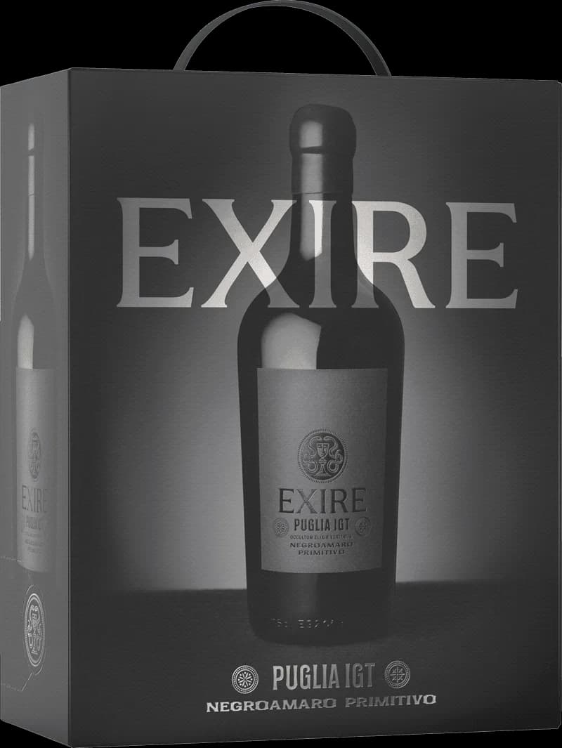 Flaska med rött vin från Exire