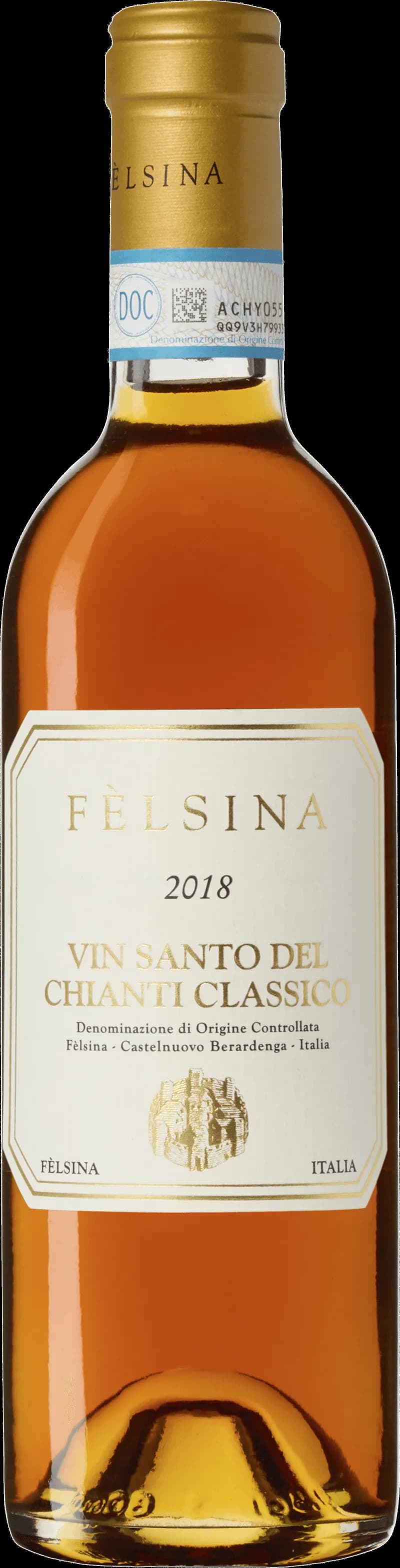 Flsina vitt vin i ett vinglas mot en ljus bakgrund