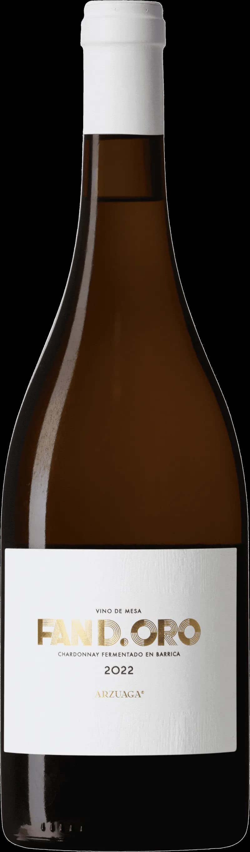 Flaska med vitt vin från Fån d'oro