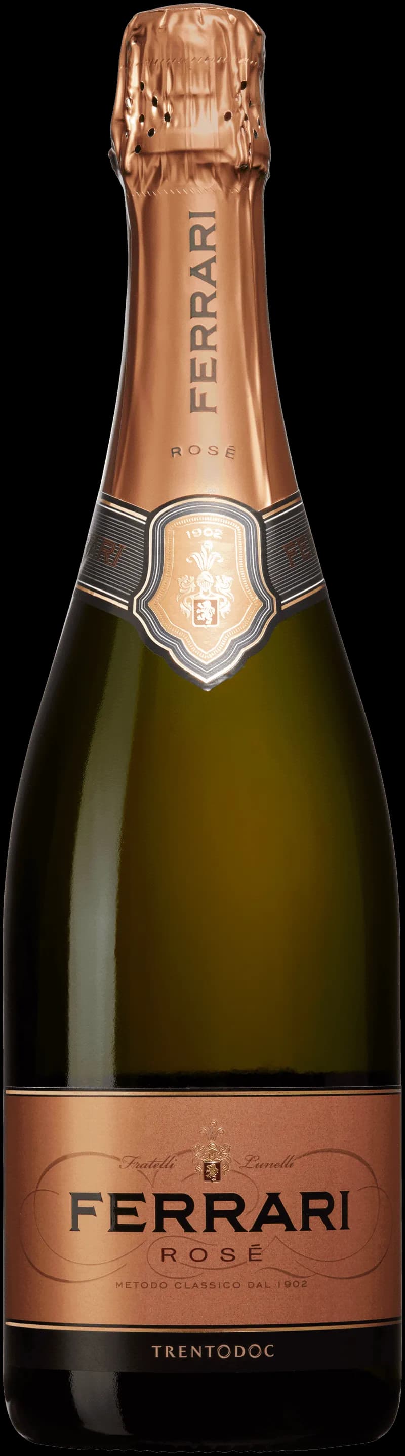 Ferrari mousserande vinflaska och glas