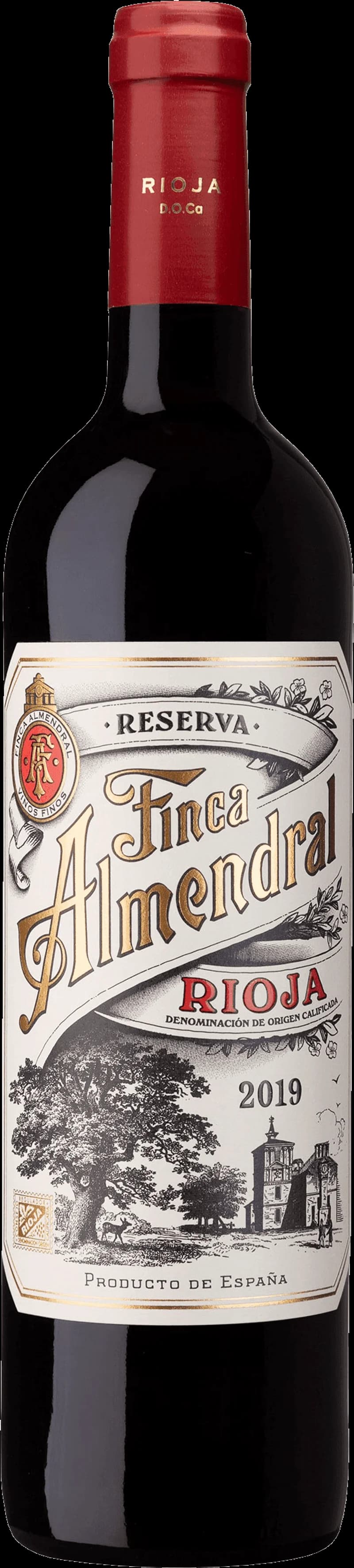 Flaska av rött vin från Finca Almendral