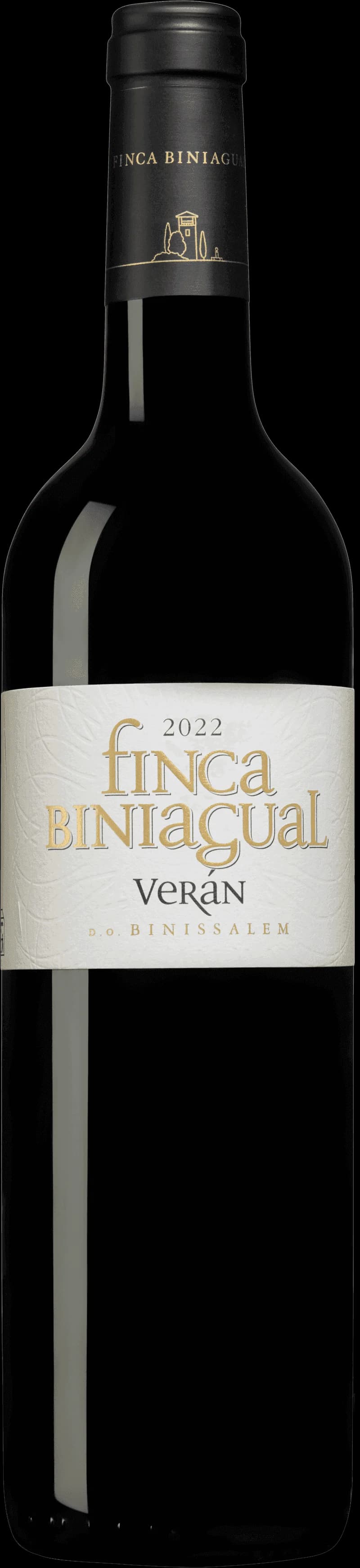 Flaska av rött vin från Finca Biniagual