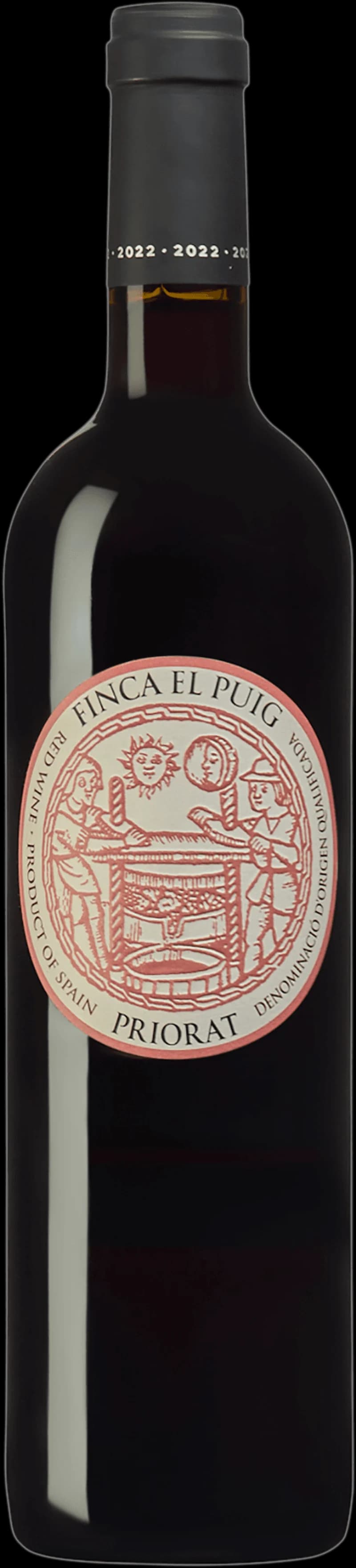 Flaska av rött vin Finca El Puig från Spanien
