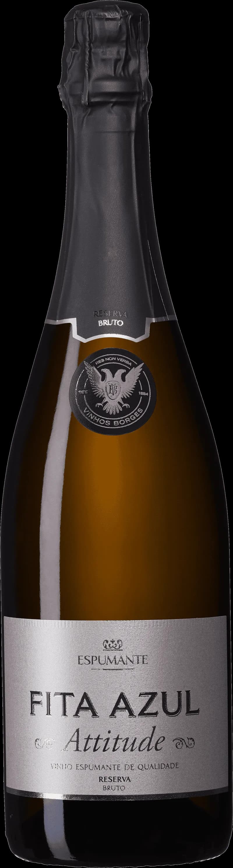 Fita Azul mousserande vin i en flaska med etikett.
