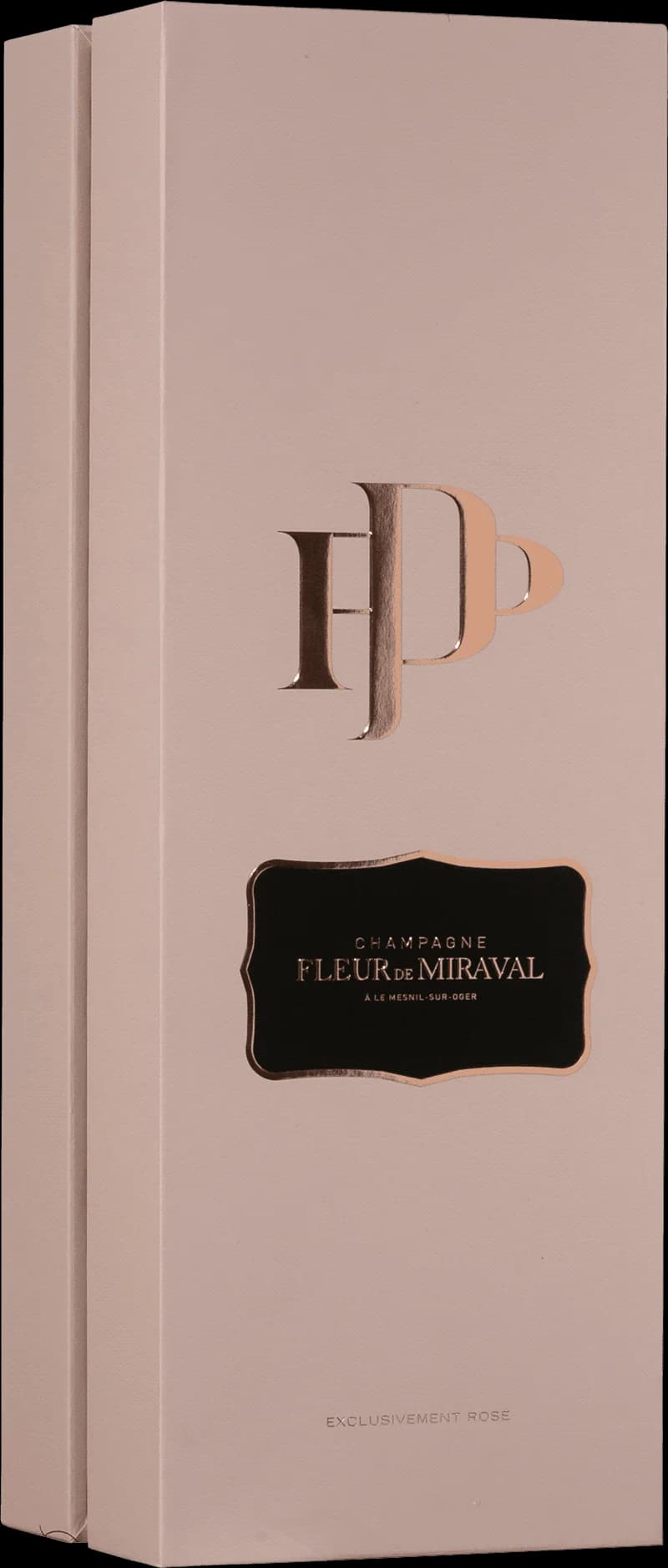 Fleur de Miraval rosé mousserande vinflaska mot ljus bakgrund.