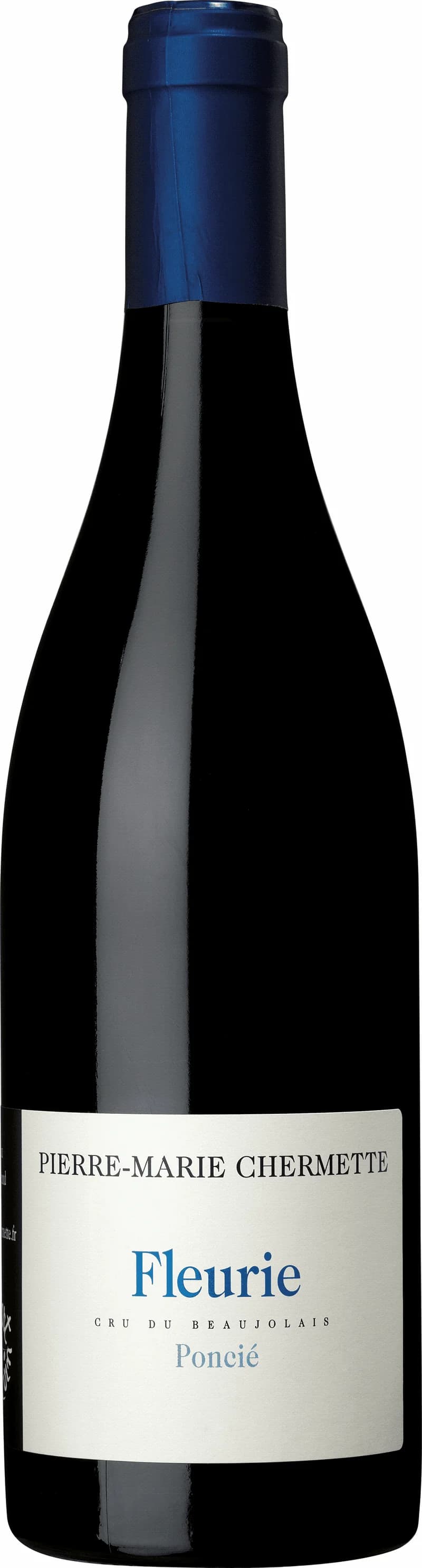 En flaska Fleurie rött vin från Beaujolaisregionen.