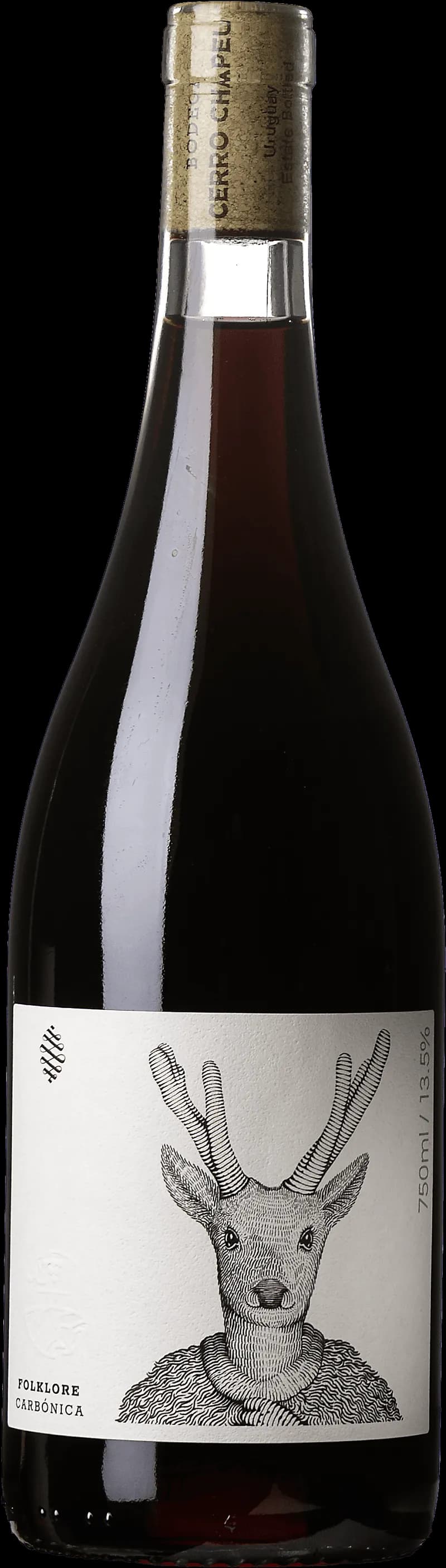 Flaska av rött vin från Folklore Carb Nica