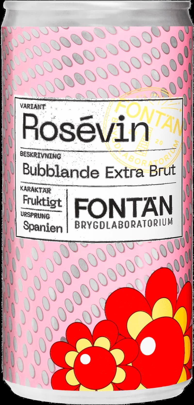 Flaska med Fontan mousserande vin mot neutral bakgrund