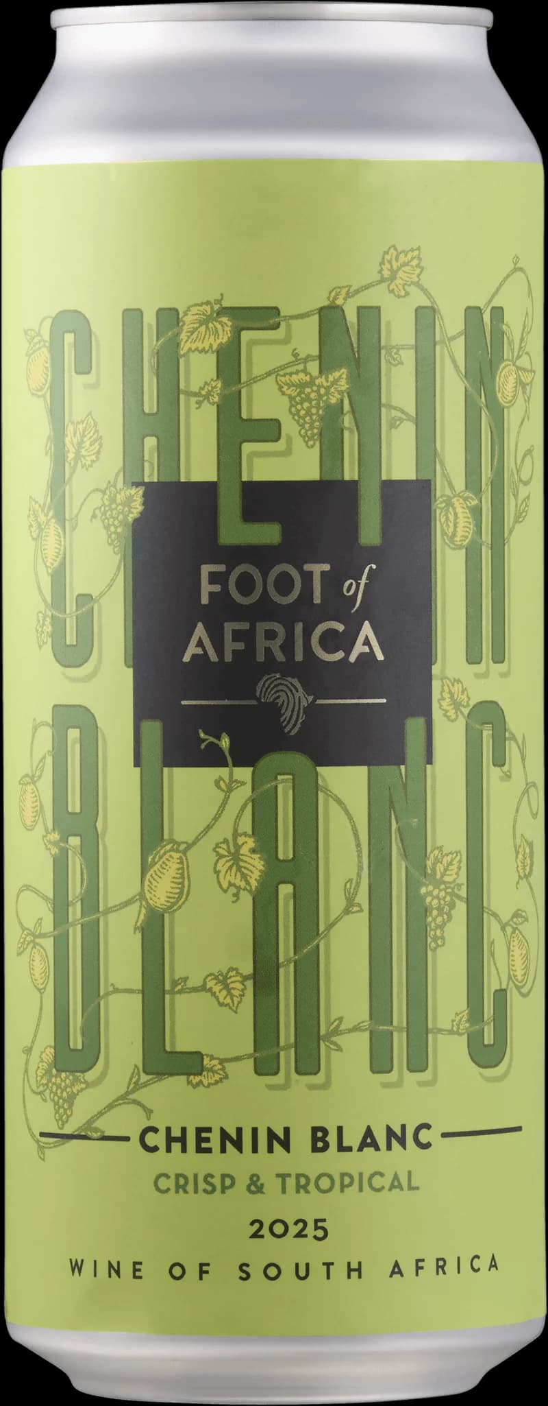 Flaska och glas med vitt vin från Foot of Africa.