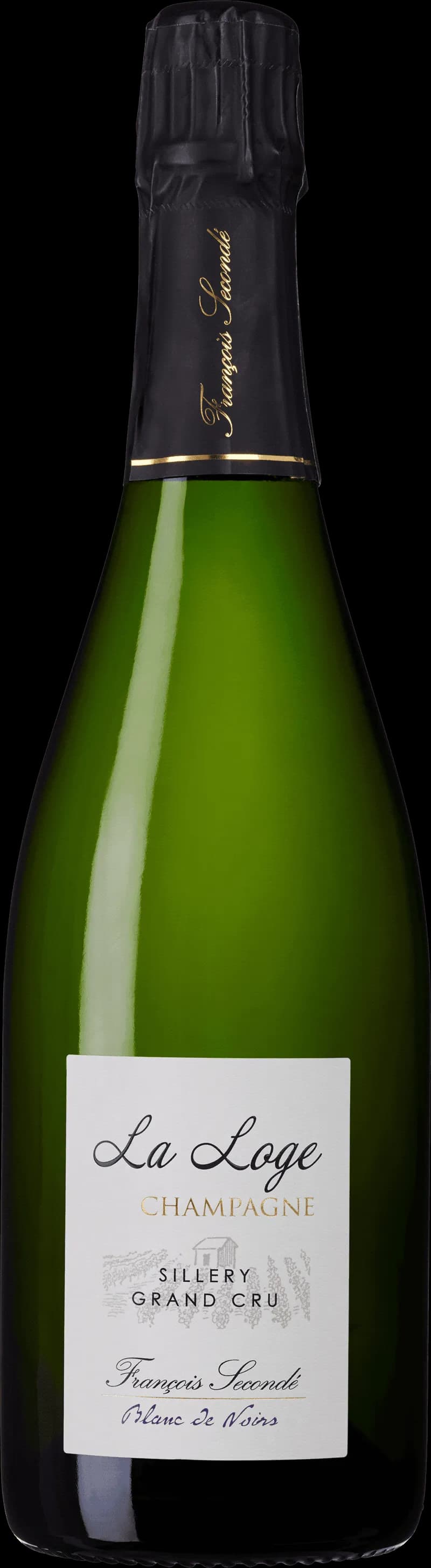 Flaska av François Seconde mousserande vin mot en neutral bakgrund.