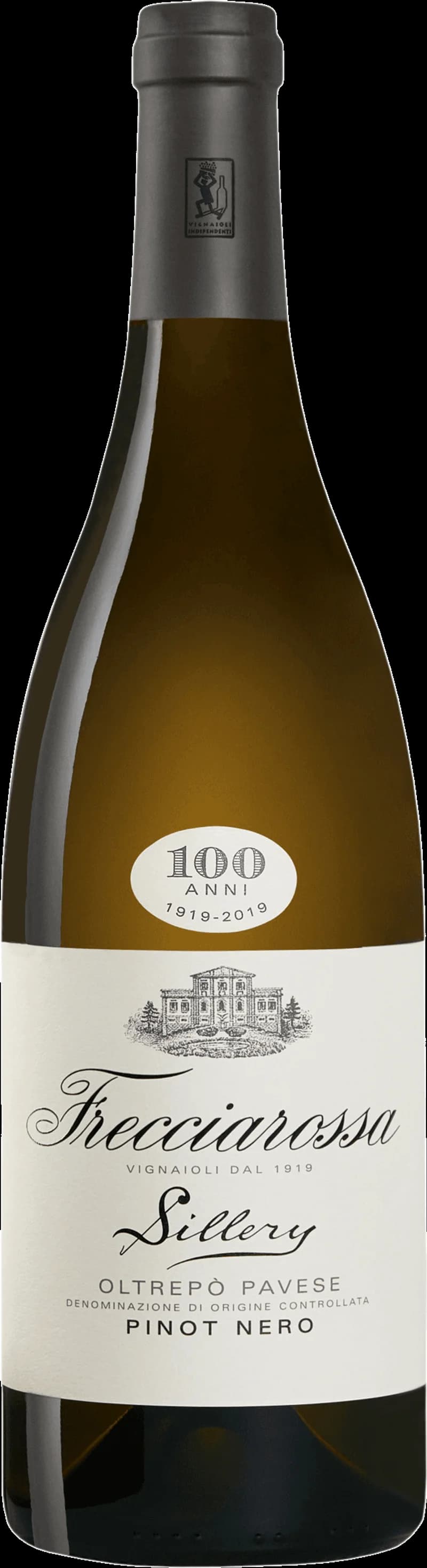 Flaska av Frecciarossa vitt vin på ett bord