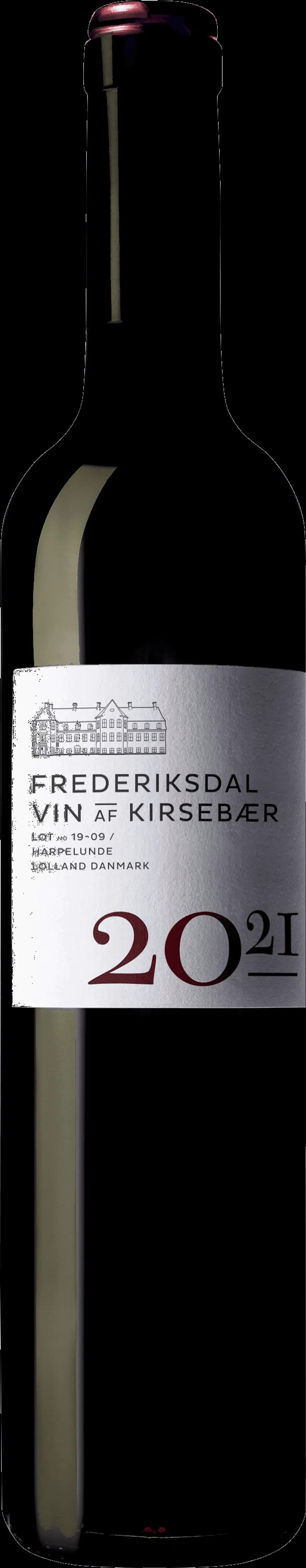 Frederiksdal smaksatt vin och fruktvin i en flaska.