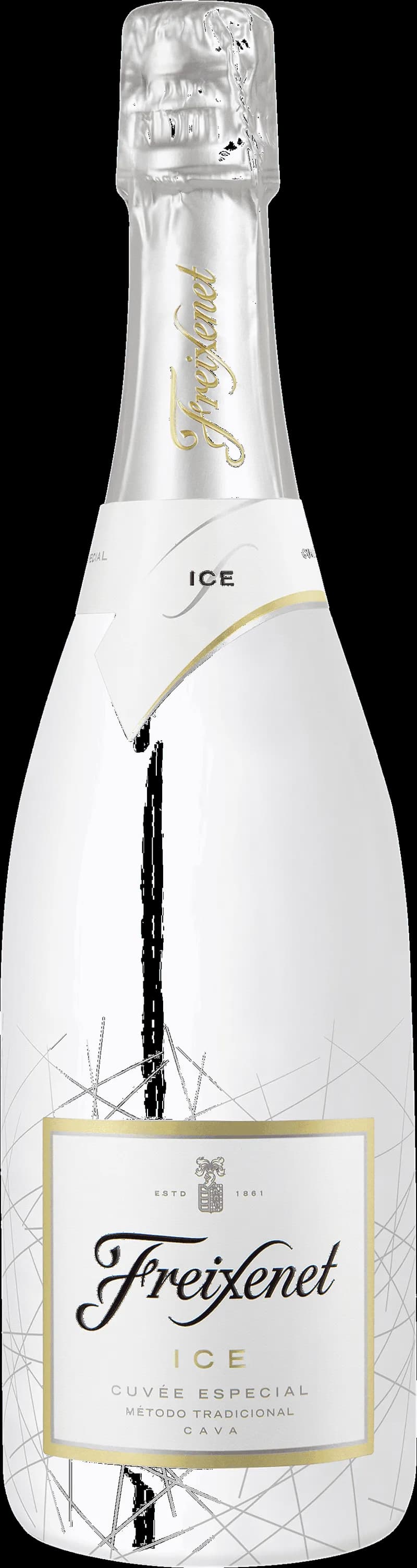 Flaska Freixenet Ice mousserande vin mot vit bakgrund