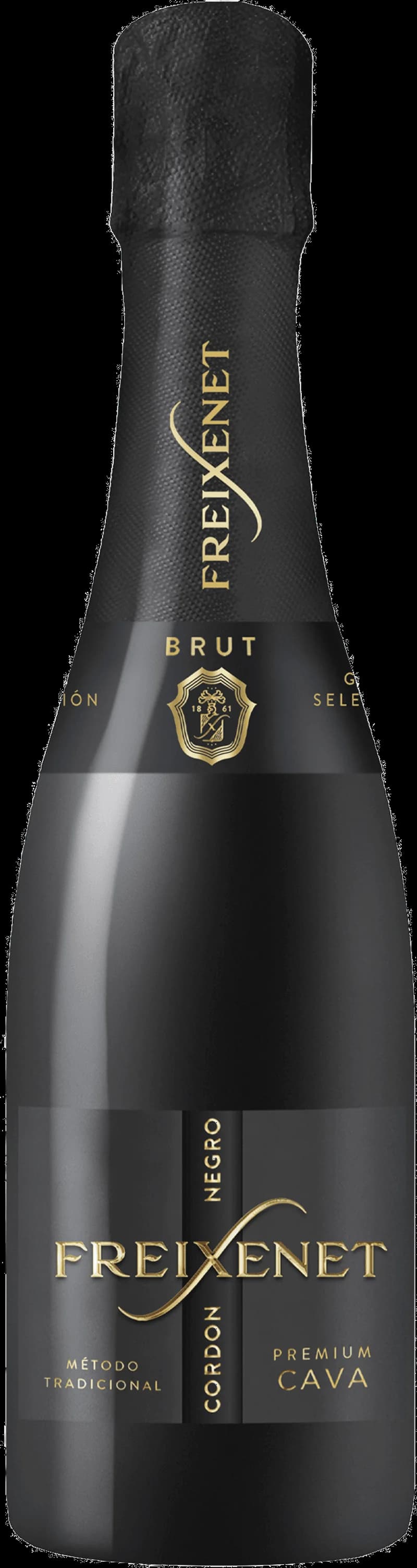 Flaska med Freixenet mousserande vin mot en neutral bakgrund.