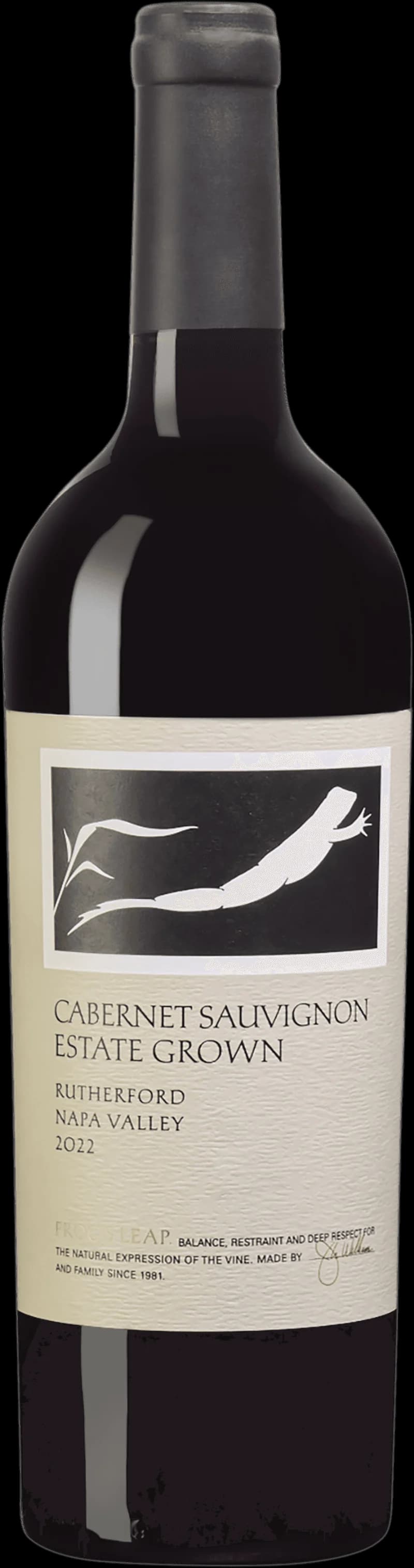 Flaska av rött vin från Frog's Leap vingård