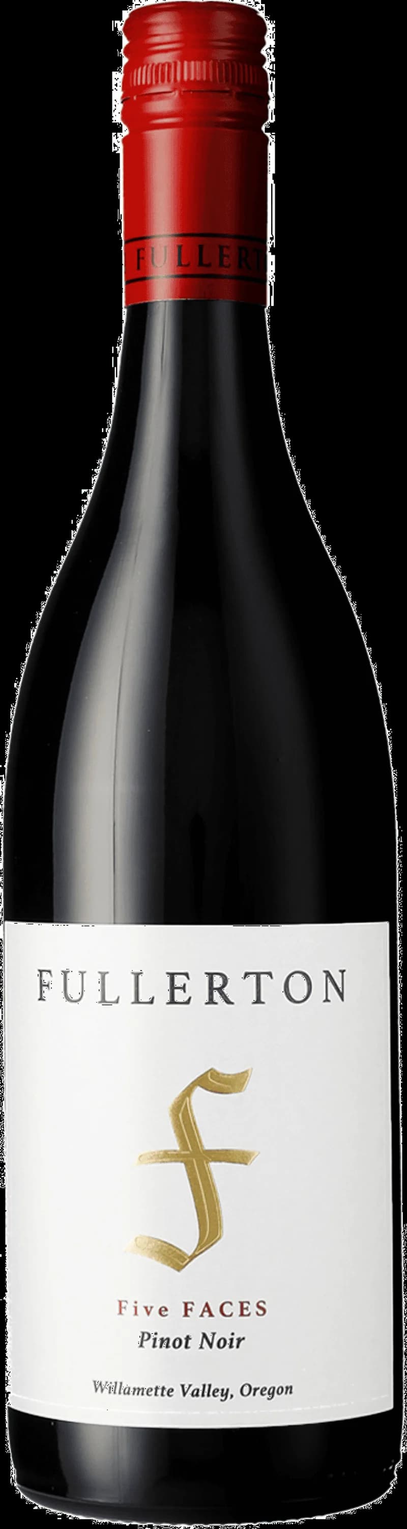Flaska med Fullerton rött vin på en bordduk.
