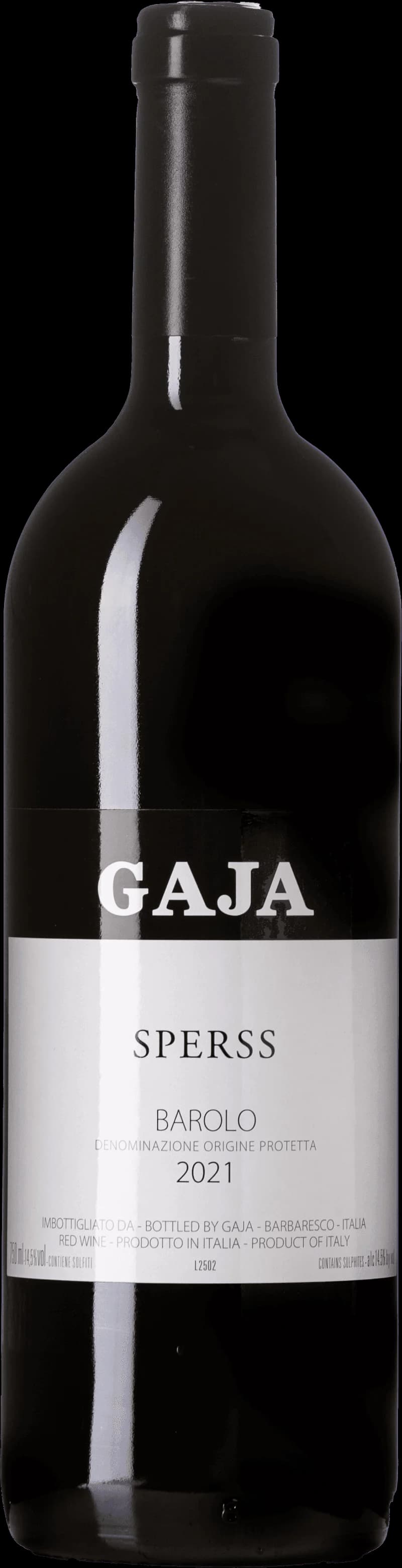 Flaska med rött vin från Gaja
