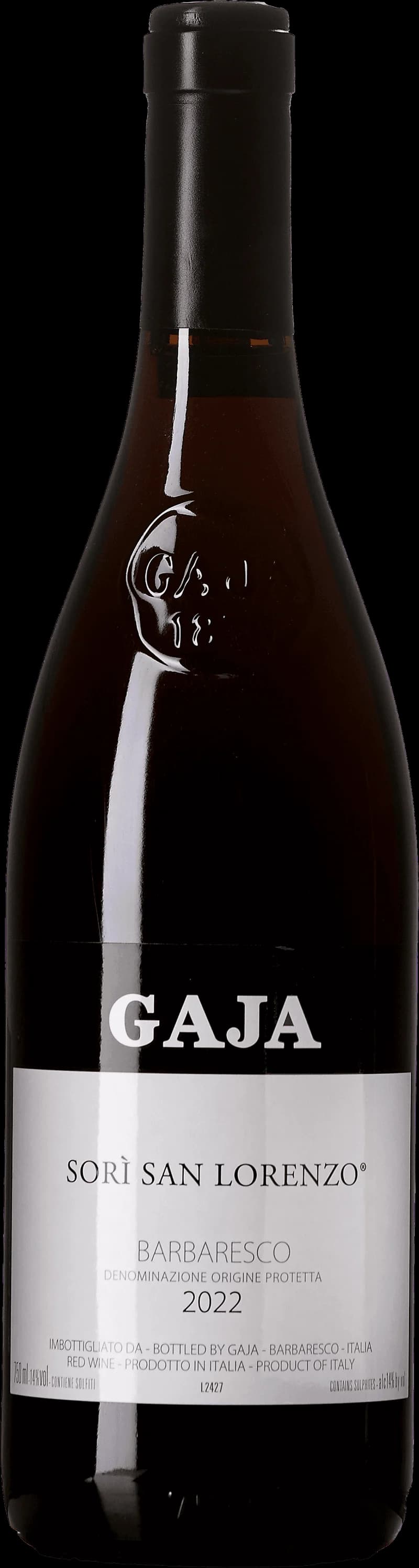 Flaska med rött vin från Gaja