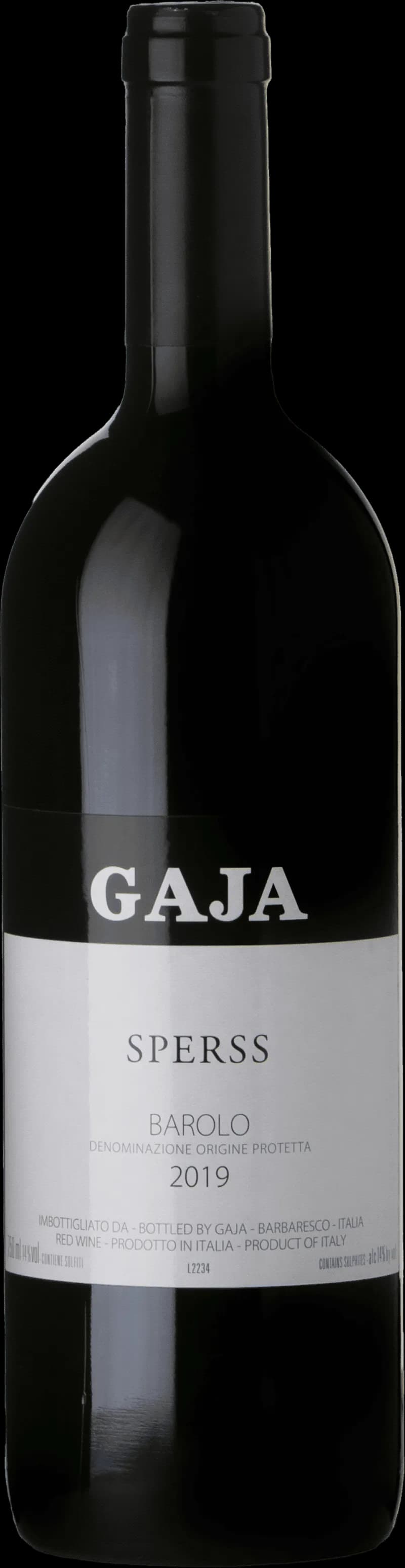 Flaska av rött vin från Gaja