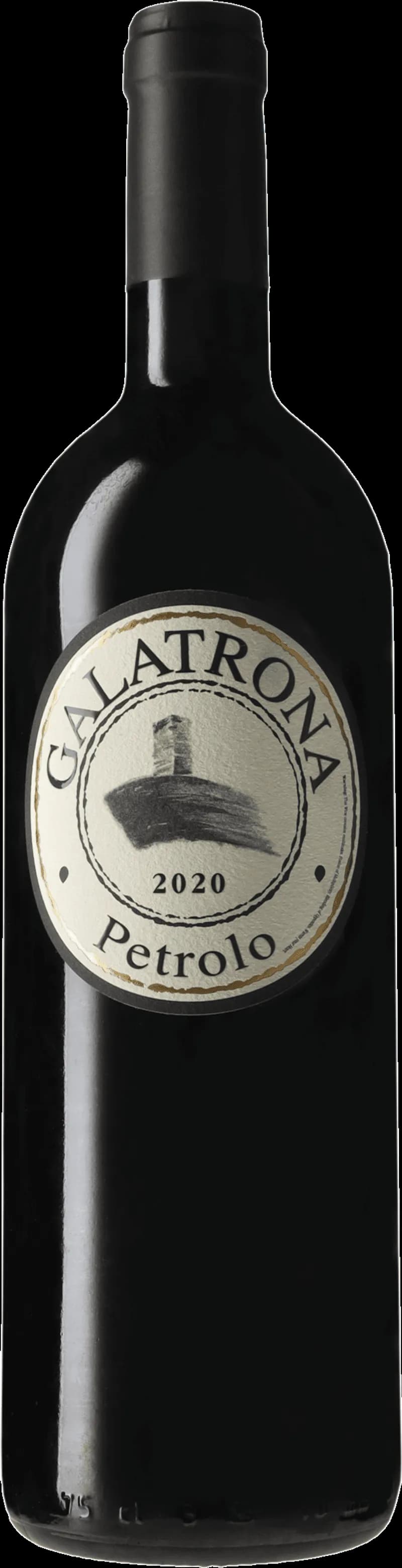 Flaska av rött vin Galatrona från Toscana