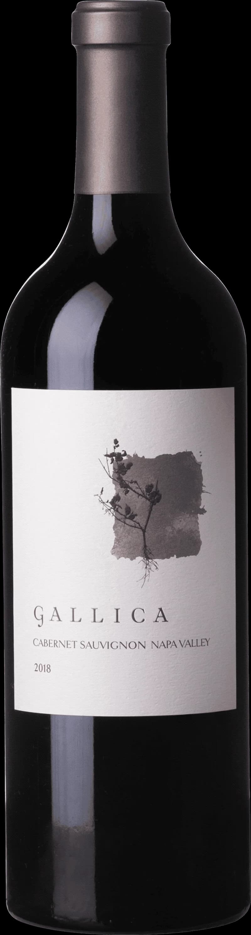 Flaska av Gallica Cabernet Sauvignon rött vin mot mörk bakgrund