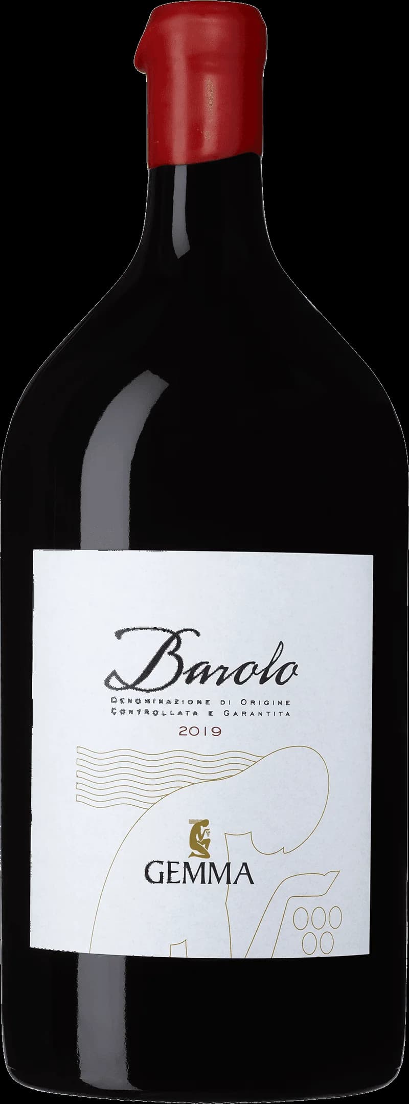 Flaska av rött vin från Gemma Barolo