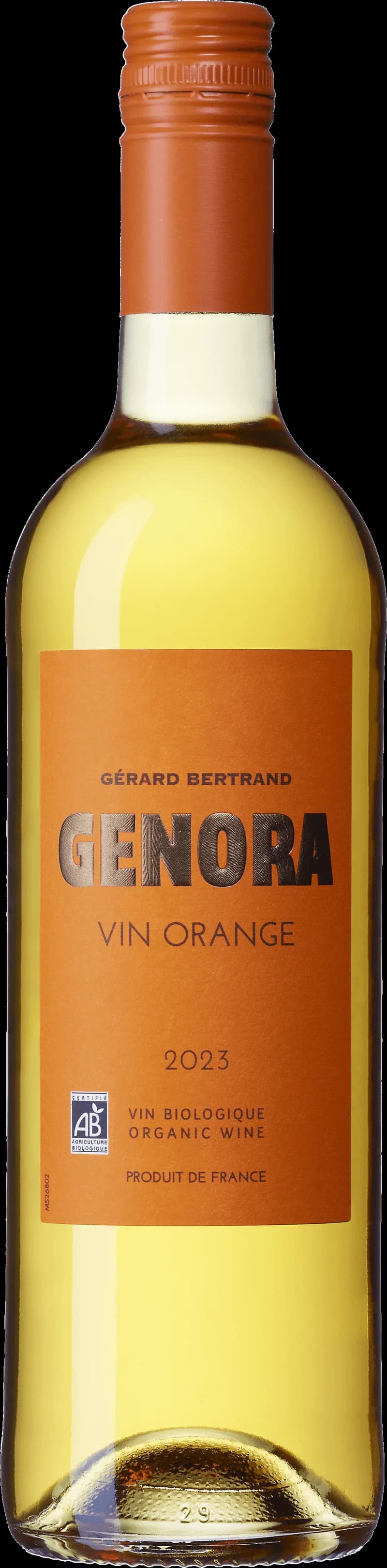 Flaska av Gérard Bertrand vitt vin mot en neutral bakgrund.