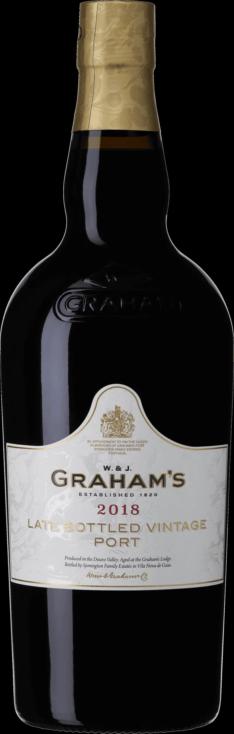 Graham's starkvin i ett glas mot en mörk bakgrund.