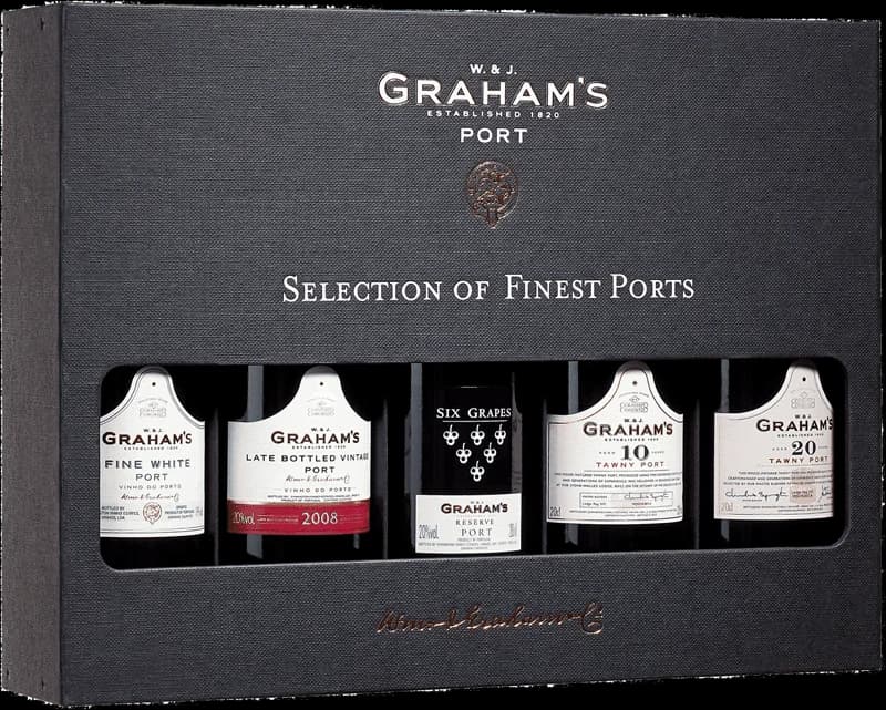 Flaska av Graham's starkvin på ett bord