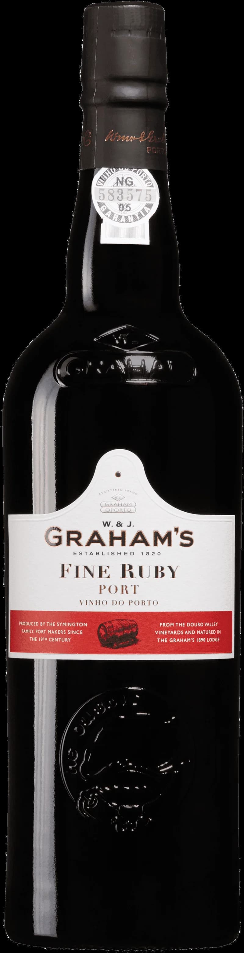Graham's starkvin i ett glas på ett bord.