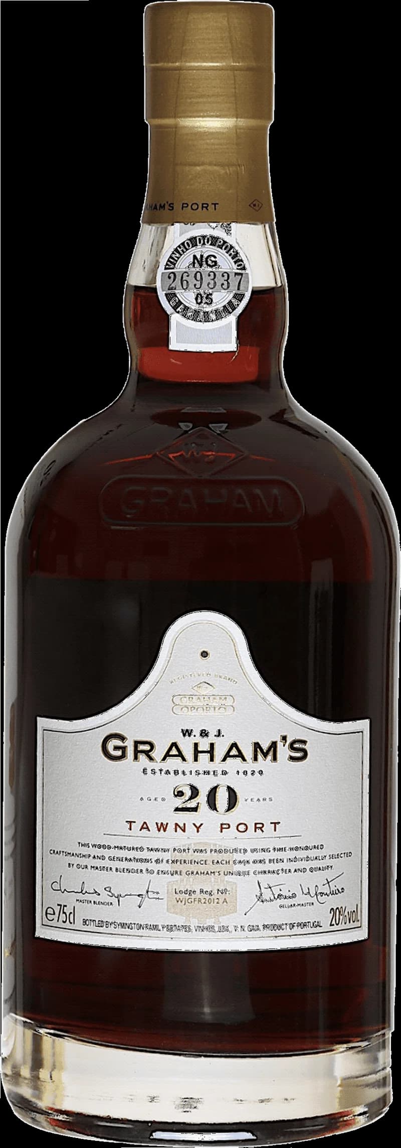 Graham's starkvin i en elegant flaska mot en mörk bakgrund.