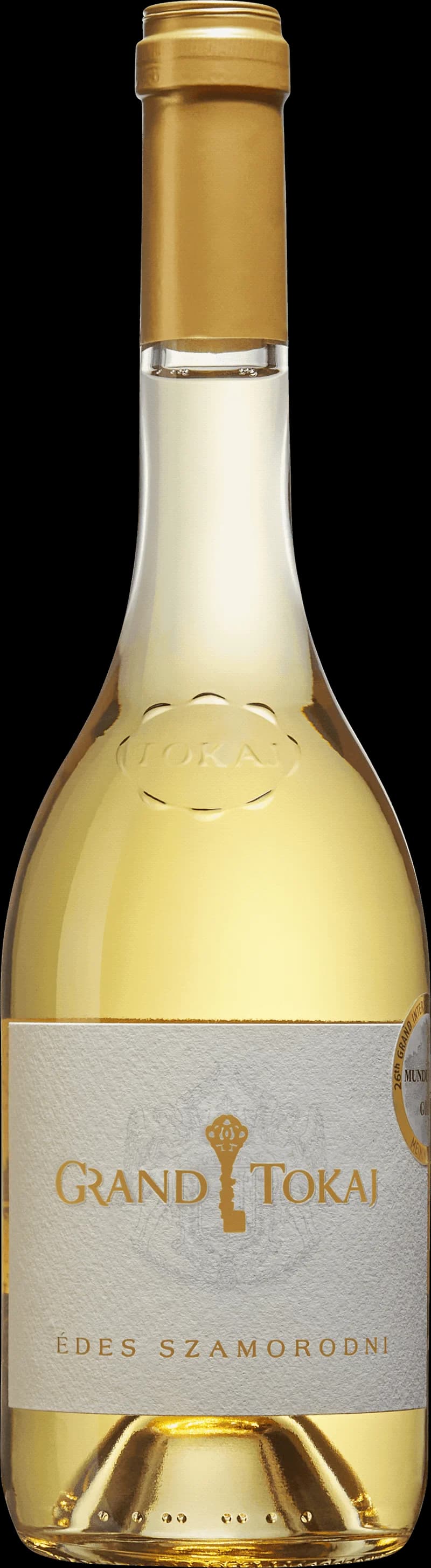 Grand Tokaj vitt vin i ett vinglas på en bordsduk