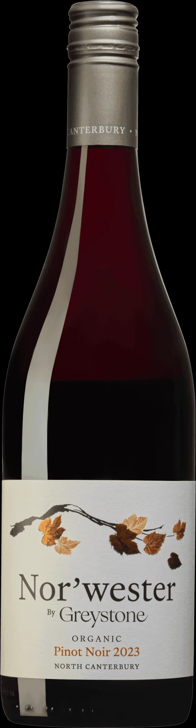 Flaska av Greystone Wines rött vin på en bordsservering.