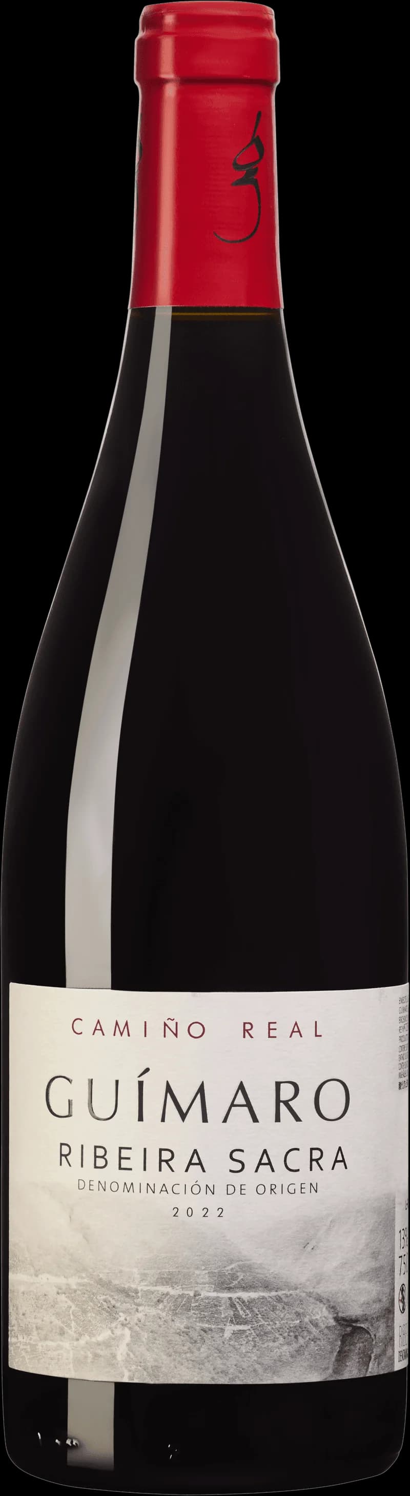 Flaska av rött vin från Gu Maro