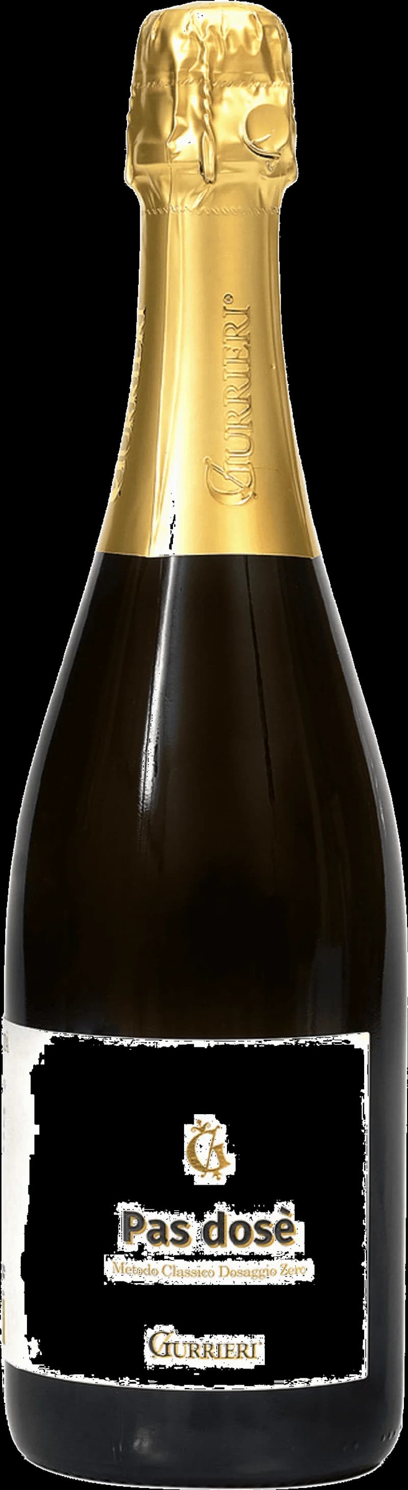 Flaska och glas med mousserande vin från Gurrieri