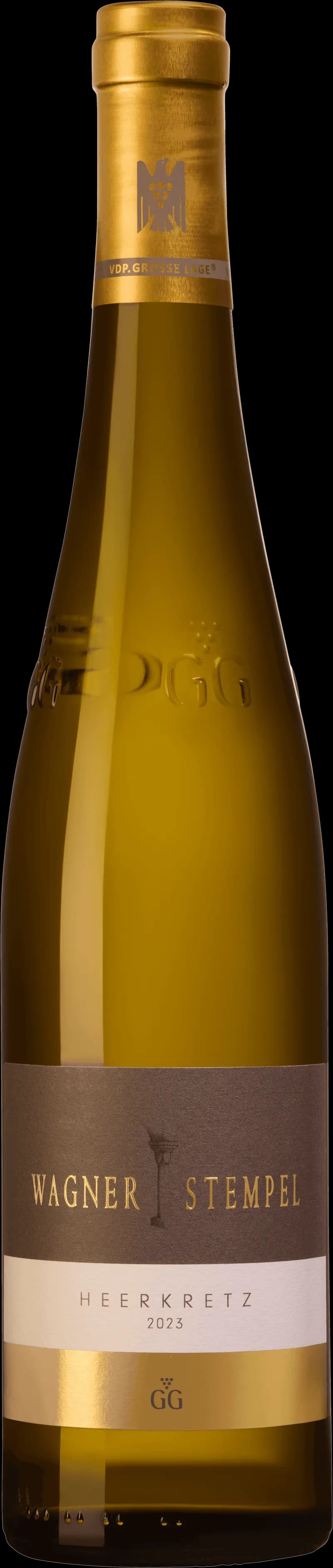 Flaska av Heerkretz vitt vin på en bordsduk.
