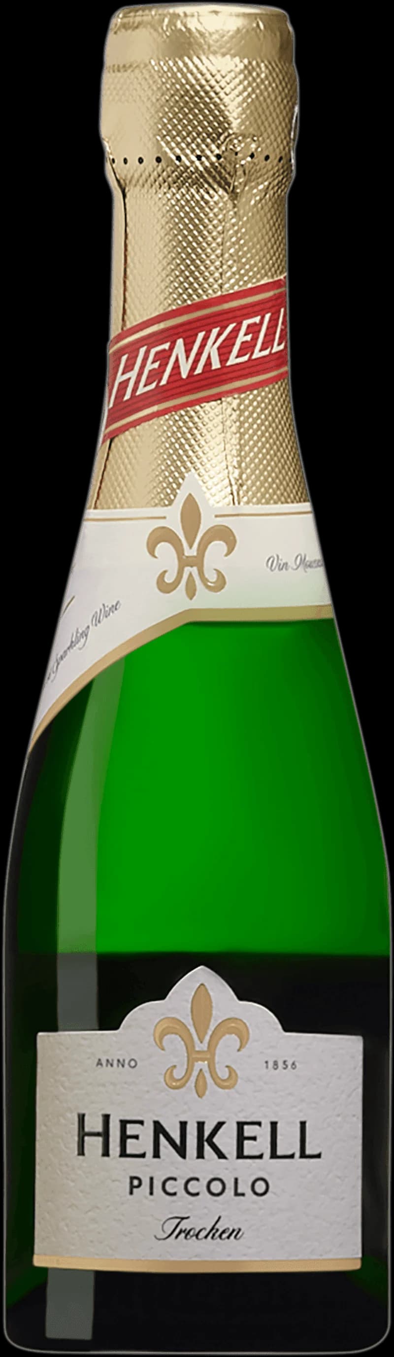 Flaska Henkell Trocken mousserande vin mot ljus bakgrund