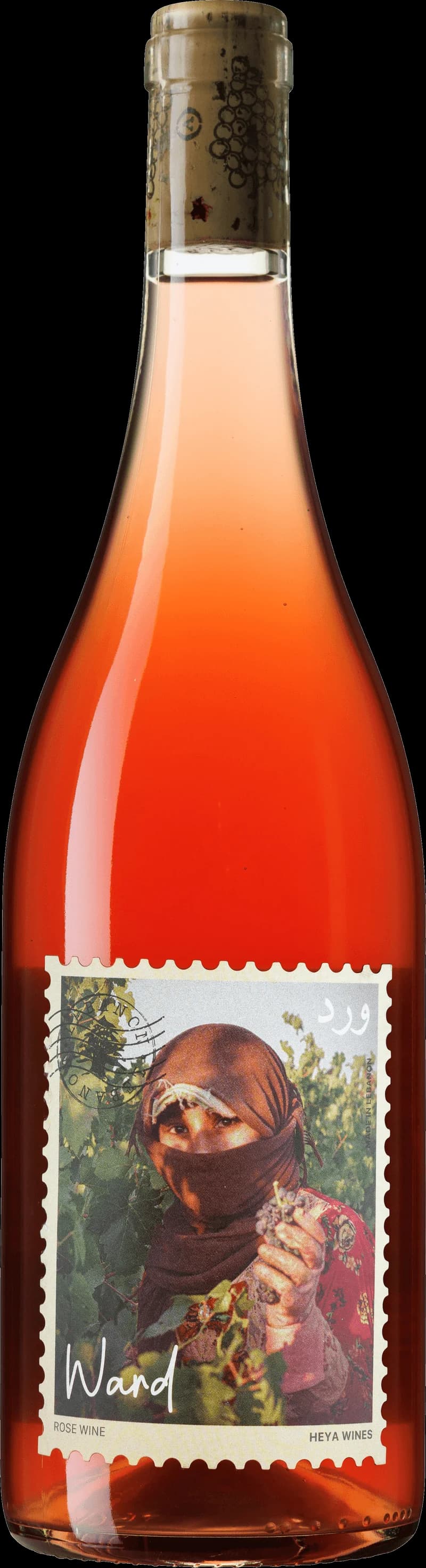 Heya Wines rosévin i en flaska med etikett.
