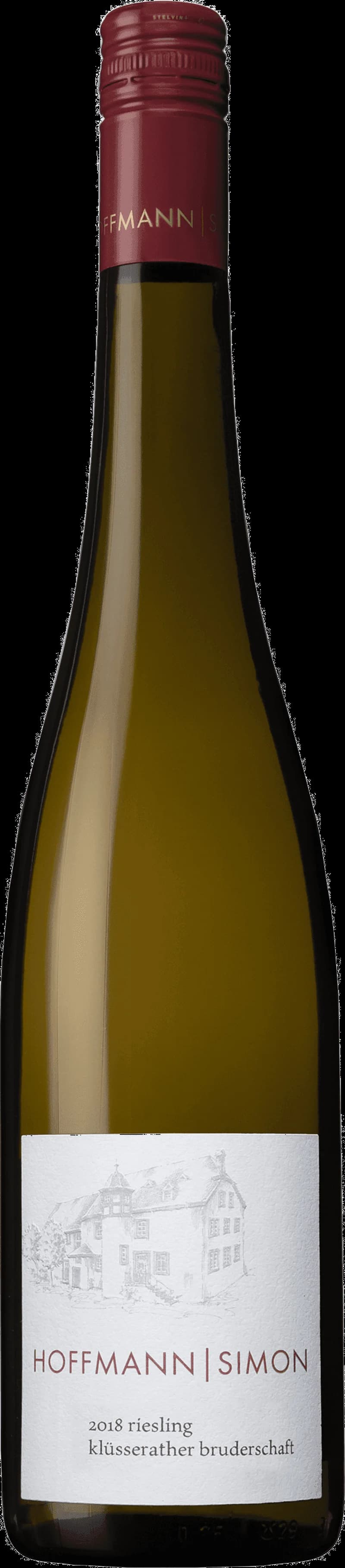 Flaska av Hoffmann & Simon vitt vin på en ljus bakgrund.