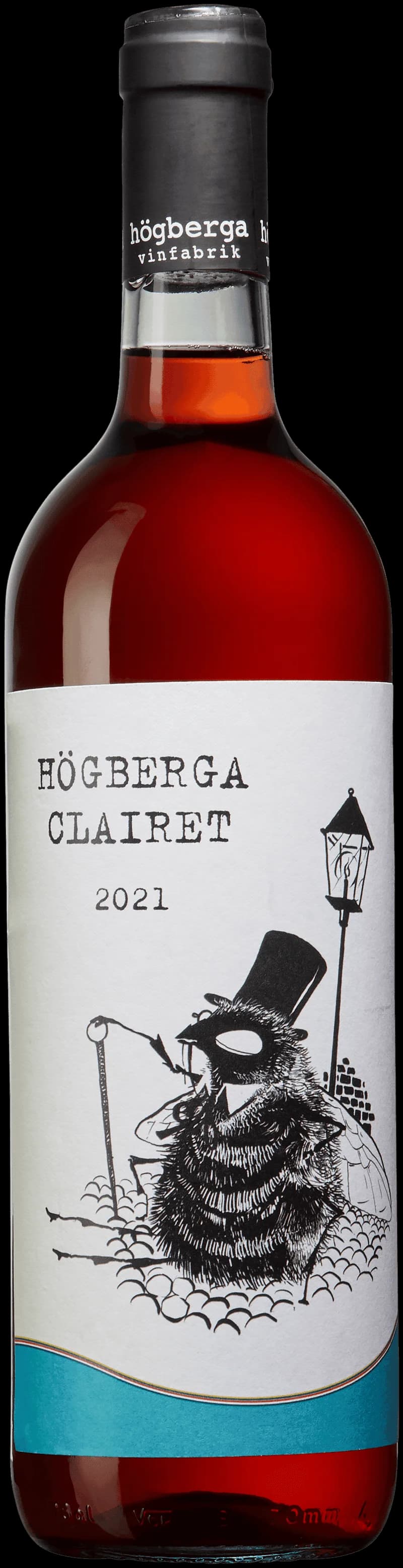 Flaska med rött vin från Högberga