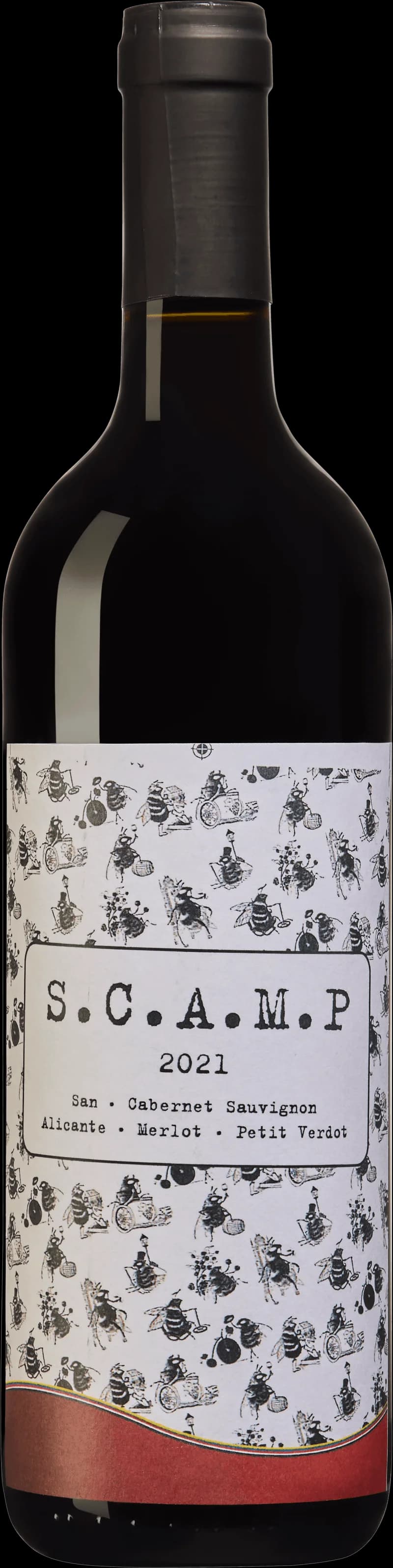 Flaska med rött vin från Högberga